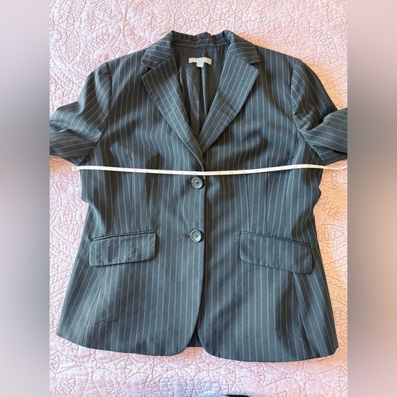 Ann Taylor Charcoal Pinstripe Blazer - Picture 3 of 13
